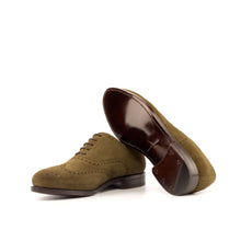 Load image into Gallery viewer, Khaki Suede Brogue Shoes - Full Brogue 
