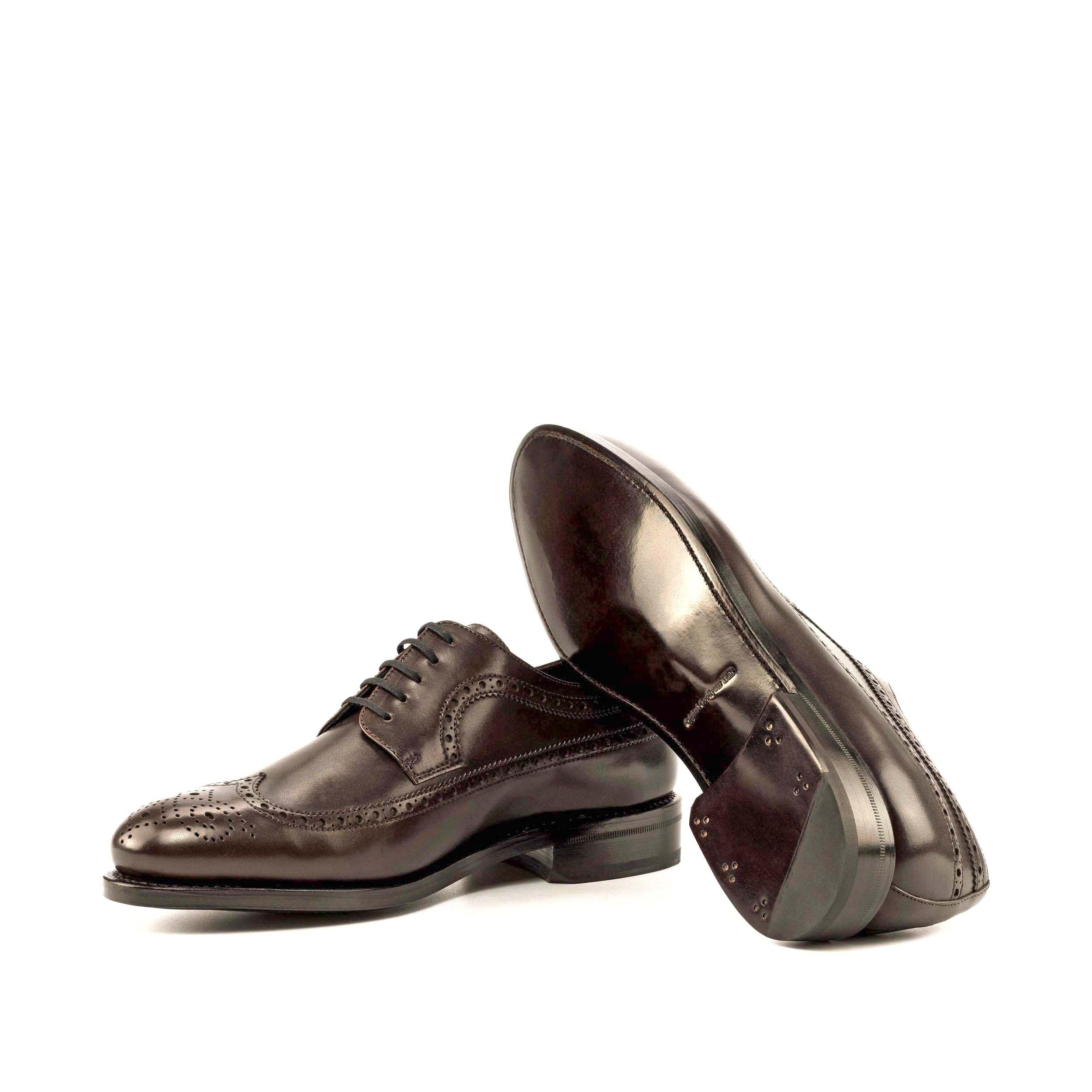 Dark Brown Calf Leather Longwing Blucher Shoes - Custom Made Dark Brown Calf Leather Longwing Blucher Shoes - Custom Made
