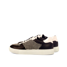 Load image into Gallery viewer, An ADORSI Black &amp; White Houndstooth Low-Top Sneaker.
