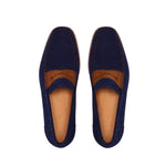 MORGAN MOCASSIN NAVY SUEDE, MED BROWN SUEDE - Moccasin Loafers 