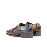 Multi-Colored Patina Leather Double-Monk Shoes - Double Monk 