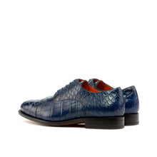 Load image into Gallery viewer, Navy Alligator Oxford Shoes - Oxford 
