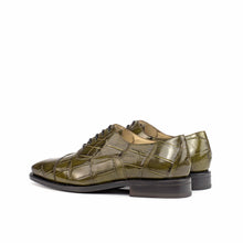 Load image into Gallery viewer, Olive Green Alligator Oxford Shoes - Oxford 
