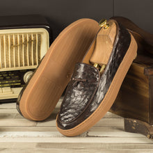 Load image into Gallery viewer, Dark Brown Ostrich Belgian Sneakers
