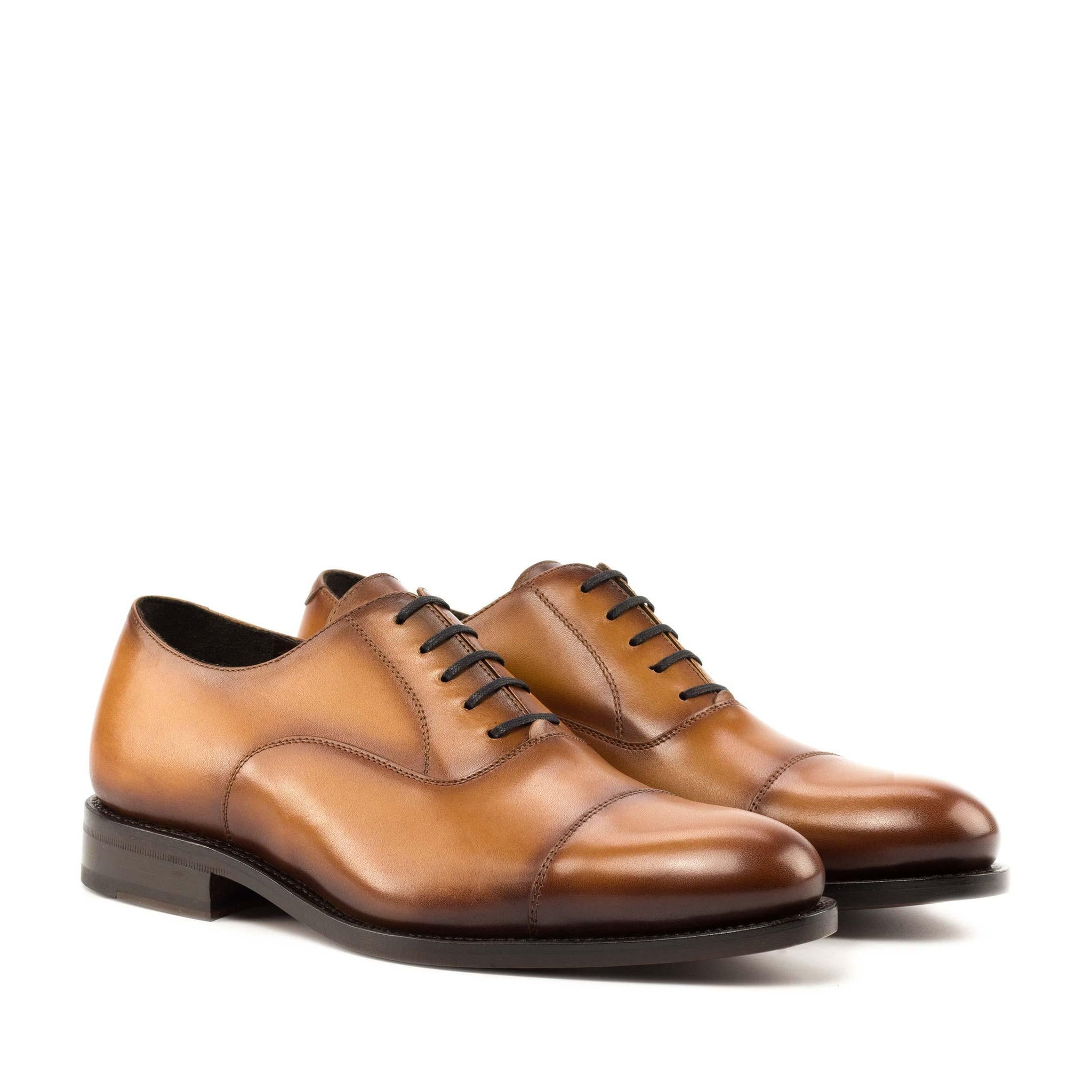 Genuine Cognac Oxford Shoes Handmade in Spain ADORSI