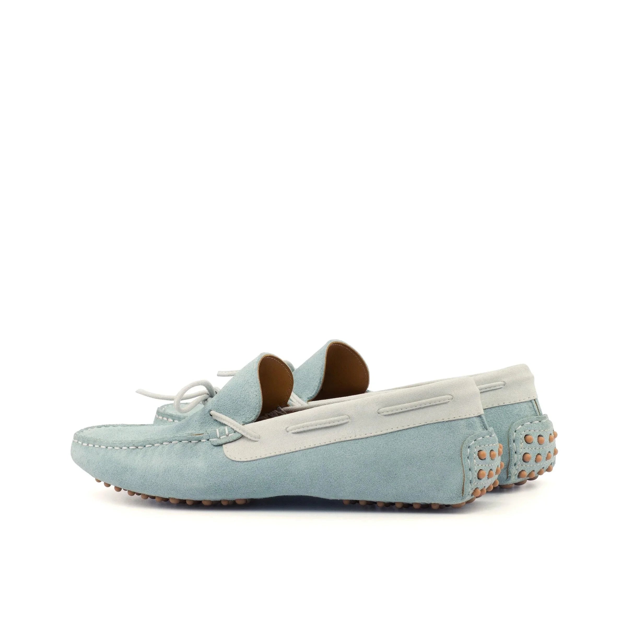 SHIRE DRIVER WHITE SUEDE, LIGHT BLUE SUEDE - Driving Loafers 