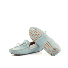 Load image into Gallery viewer, SHIRE DRIVER WHITE SUEDE, LIGHT BLUE SUEDE - Driving Loafers 

