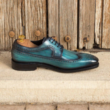 Load image into Gallery viewer, Turquoise Patina Longwing Blucher Shoes - Longwing Blucher 
