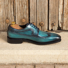 Load image into Gallery viewer, Turquoise Patina Longwing Blucher Shoes - Longwing Blucher 
