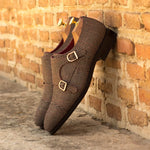Tweed Double Monk Shoes - Double Monk 